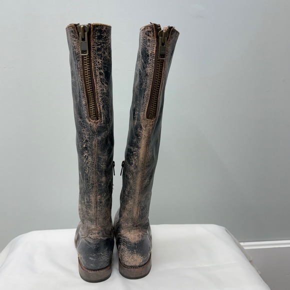 Bed|Stu BedStu tall leather black brown distressed riding‎ boots women's 8.5 - Picture 4 of 10